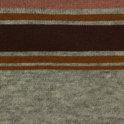 Pink Horizontal-Stripe French Terry, Cotton, 240 gsm