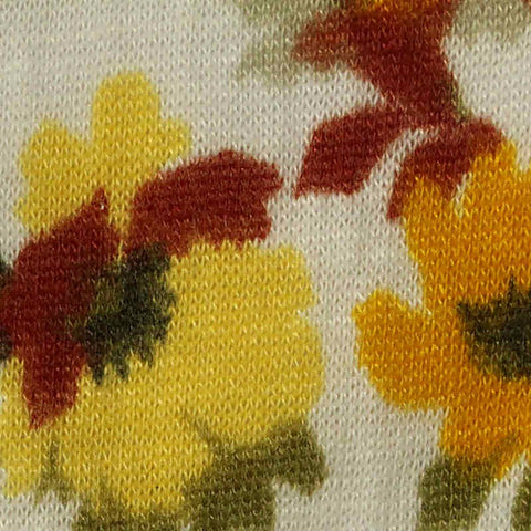 Yellow Flowers Crepe, Polyester