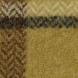 Mustard Plaid Chunky Knit, Viscose-Poly — texture