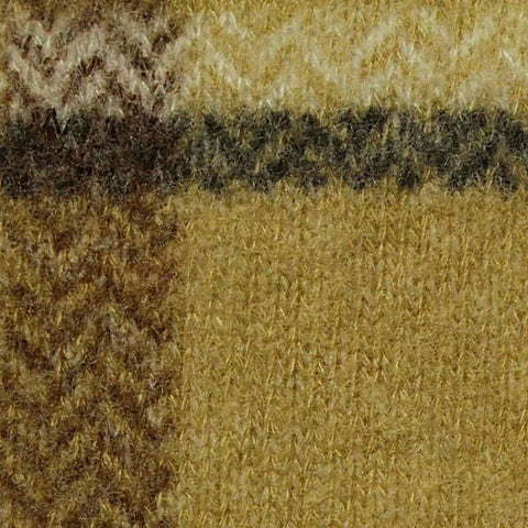 Mustard Plaid Chunky Knit, Viscose-Poly