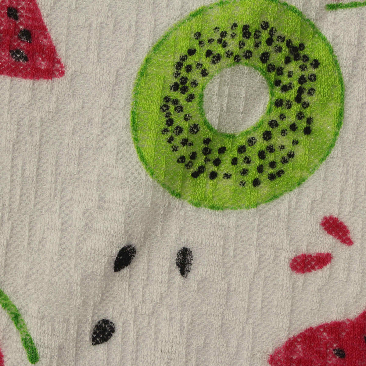 Bold Floral 100% Polyester Knit Fabric, 125 gsm, 147 cm — White