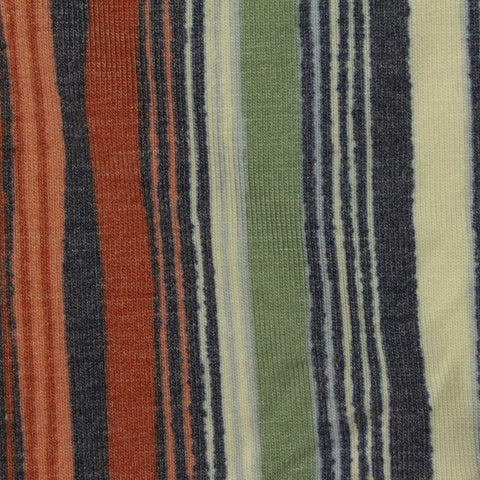 Multicolor Vertical-Stripe Jersey Knit, Poly-Viscose