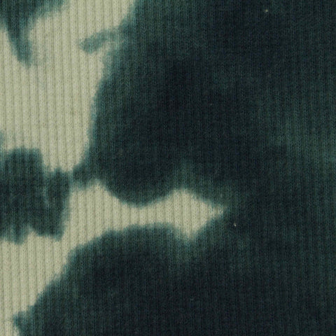 Printed Cotton Stretch Rib Knit Fabric, 220 gsm, 114 cm — Green