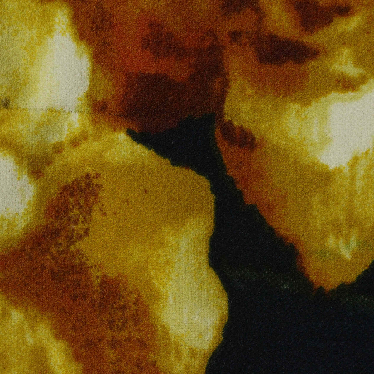 Yellow Abstract Linen-Look, Polyester