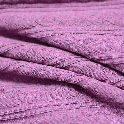 Purple Textured Rib Knit, Cotton