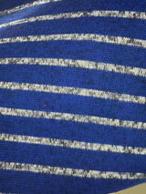 Blue Horizontal-Stripe Chunky Knit, Polyester