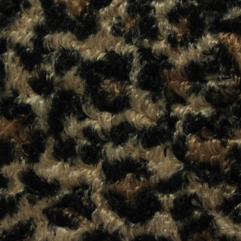 Black Leopard Knit, Polyester, 340 gsm