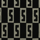 Jacquard Polyester Viscose Stretch Knit Fabric, 220 gsm, 160 cm — Black
