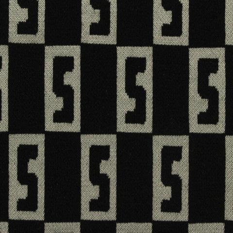 Jacquard Polyester Viscose Stretch Knit Fabric, 220 gsm, 160 cm — Black