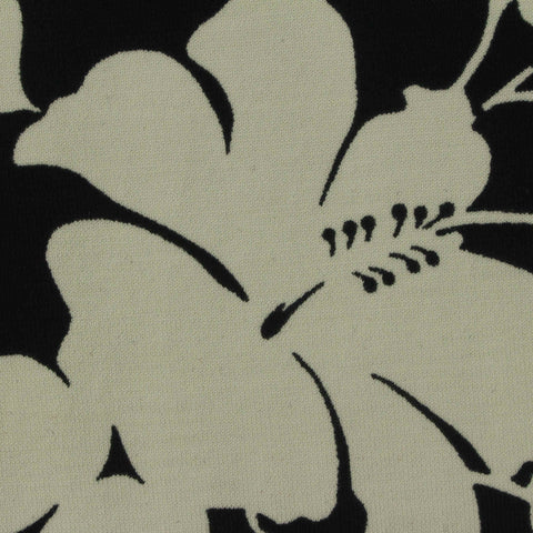 Cream Floral Linen-Look, Viscose, 165 gsm