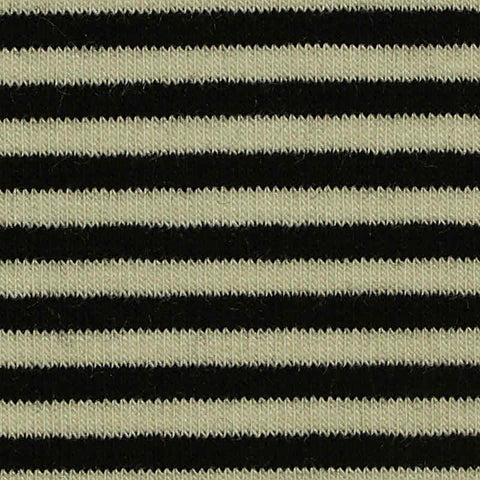 Black Horizontal-Stripe Rib Knit, Viscose-Acrylic