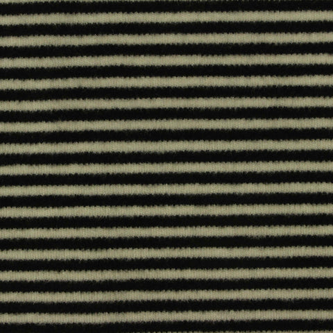 Black Horizontal-Stripe Interlock Knit, Viscose-Acrylic, 340 gsm, 168 cm, ref EF-232257