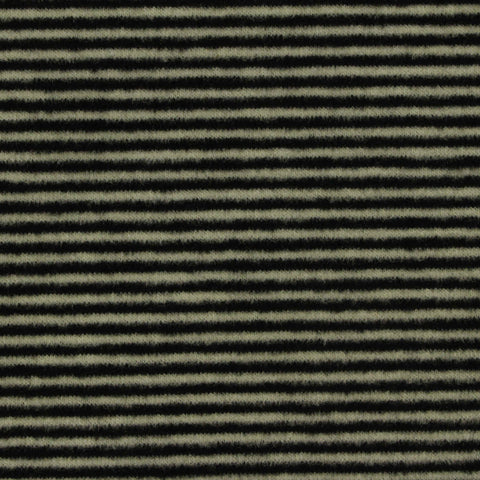 Dark Grey Horizontal-Stripe Rib Knit, Viscose-Acrylic