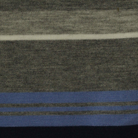 Grey Horizontal-Stripe Jersey Knit, Poly-Viscose, 190 gsm