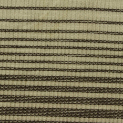 Dark Brown Horizontal-Stripe Jersey Knit, Poly-Viscose
