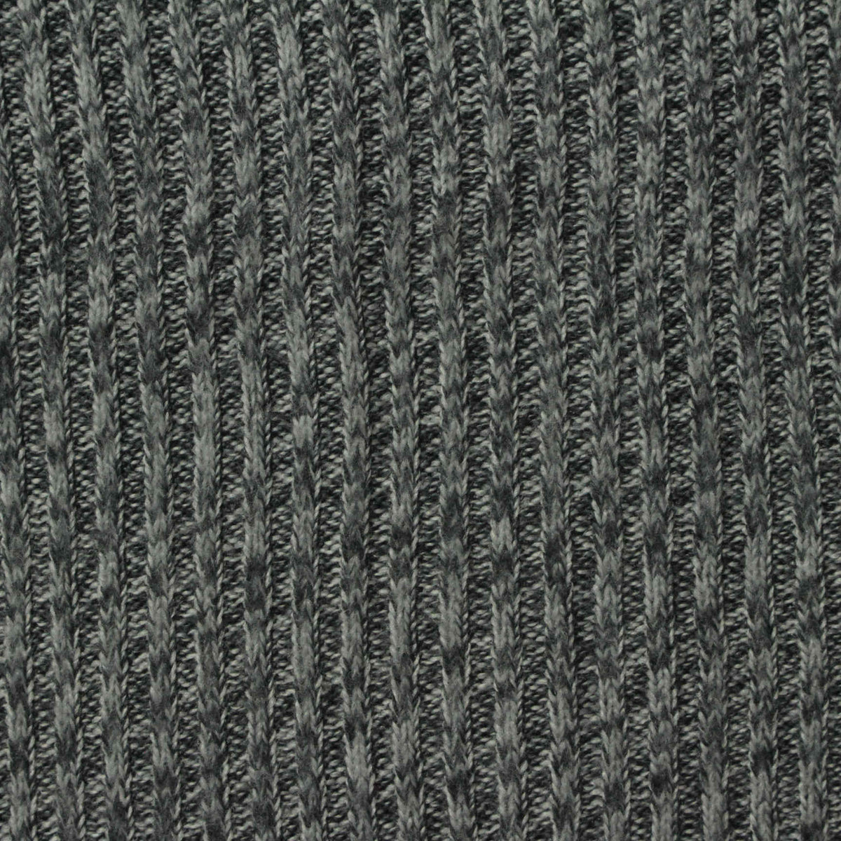 Grey Heathered-Marl Rib Knit, Polyester, 200 gsm