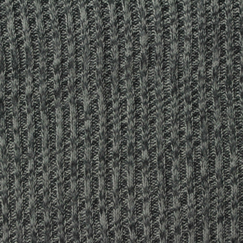 Grey Heathered-Marl Rib Knit, Polyester, 200 gsm