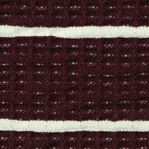 Burgundy Horizontal-Stripe Interlock Knit, Viscose