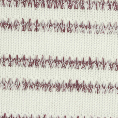 White Horizontal-Stripe Jersey Knit, Poly-Viscose, 265 gsm
