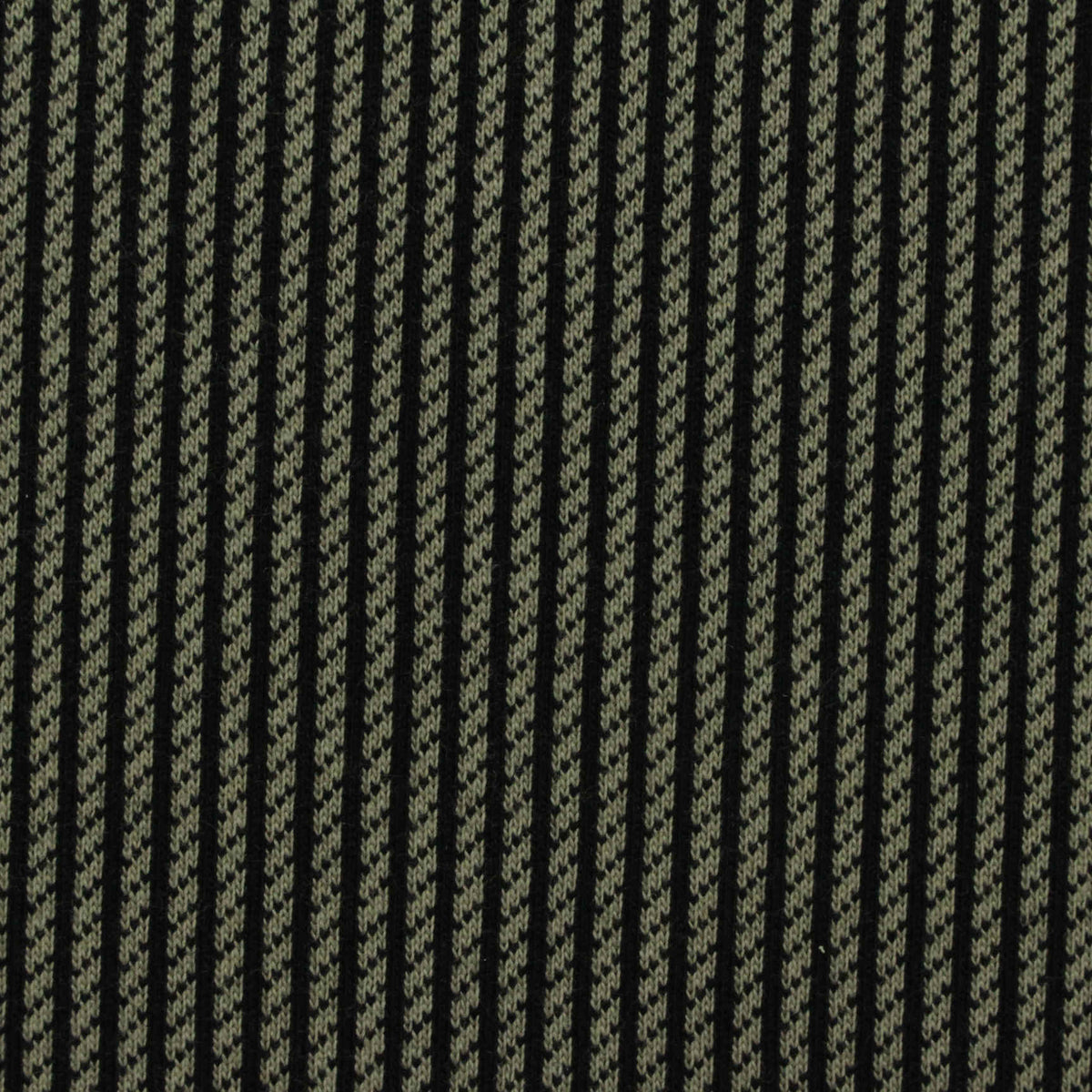 Black Vertical-Stripe Jersey Knit, Cotton, 205 gsm