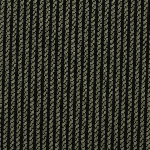 Black Vertical-Stripe Jersey Knit, Cotton, 205 gsm