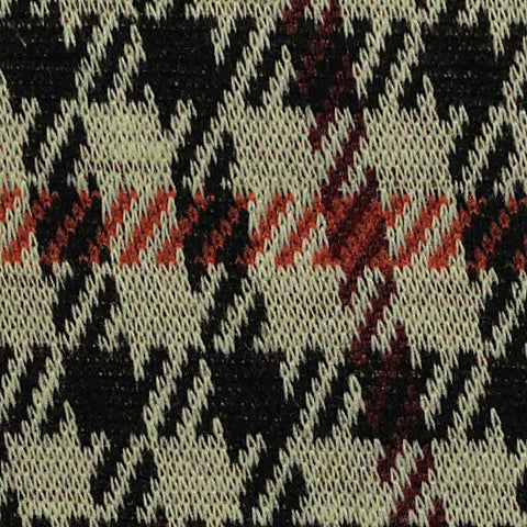 Black Houndstooth Interlock Knit, Polyester, 320 gsm, 155 cm