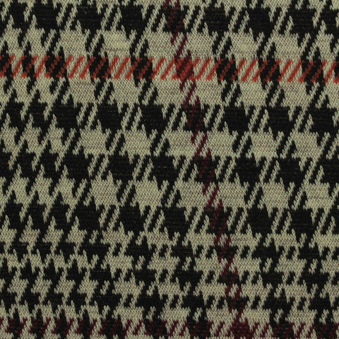 Black Houndstooth Interlock Knit, Polyester, 320 gsm, 155 cm