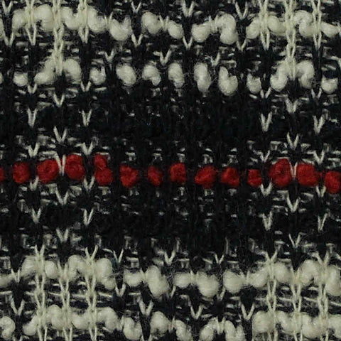 Black Horizontal-Stripe Bouclé, Cotton-Poly, 270 gsm