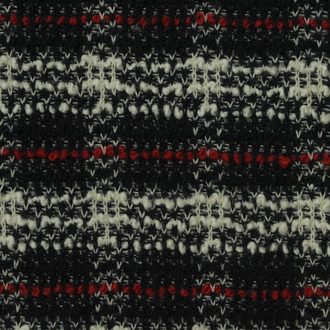 Black Horizontal-Stripe Bouclé, Cotton-Poly, 270 gsm