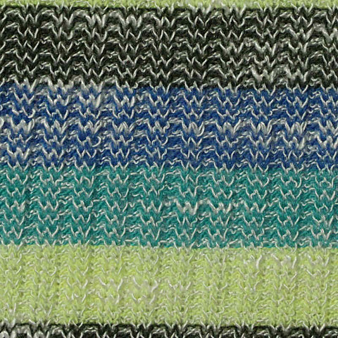 Lime Horizontal-Stripe Rib Knit, Viscose-Poly