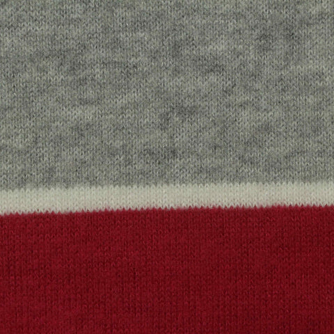 Grey Horizontal-Stripe Chunky Knit, Viscose-Poly, 210 gsm