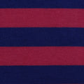 Dark Blue Horizontal-Stripe Rib Knit, Viscose-Cotton