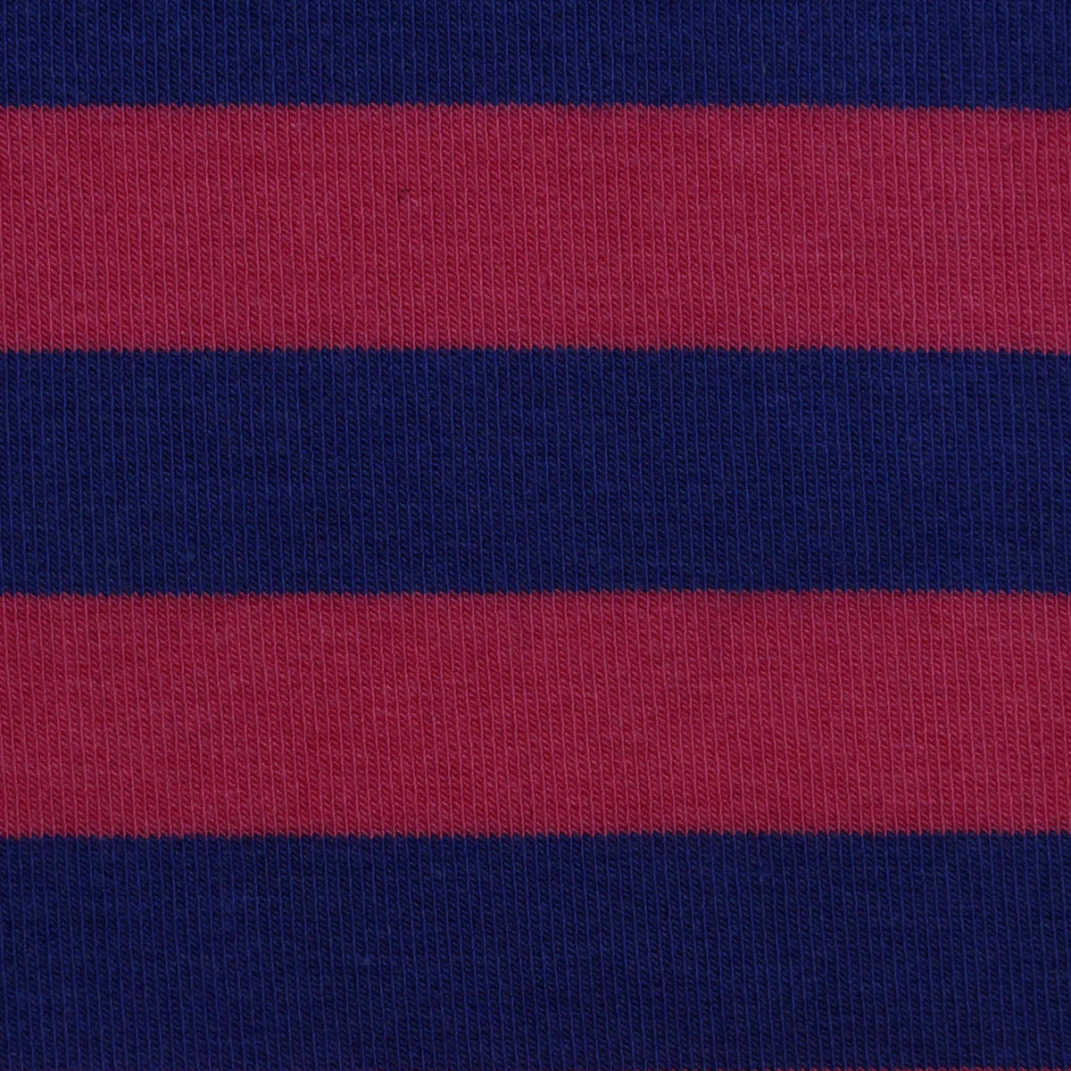 Dark Blue Horizontal-Stripe Rib Knit, Viscose-Cotton