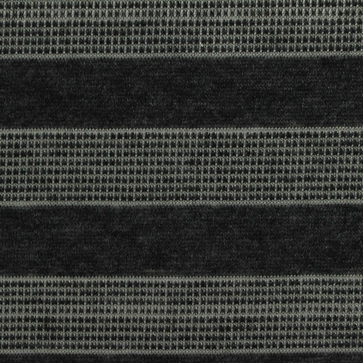 Dark Grey Horizontal-Stripe Jacquard, Poly-Cotton, 155 gsm
