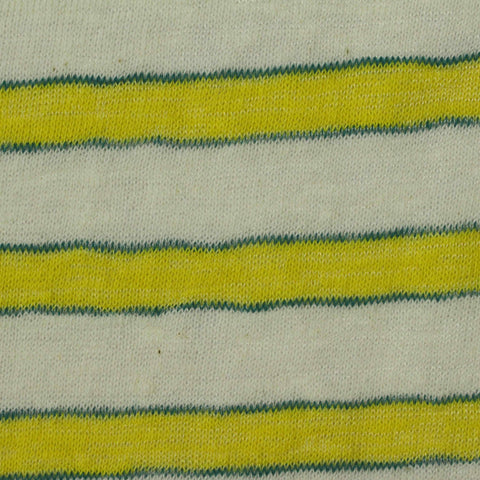 Yellow Horizontal-Stripe Knit, Cotton-Poly