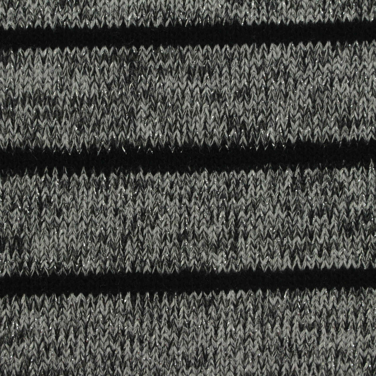 Black Horizontal-Stripe Chunky Knit, Polyester, 220 gsm