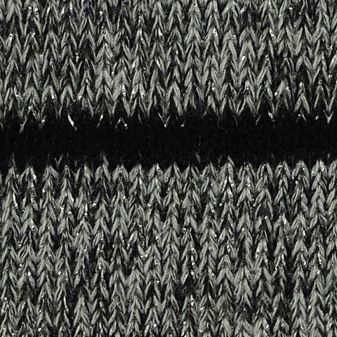 Black Horizontal-Stripe Chunky Knit, Polyester, 220 gsm