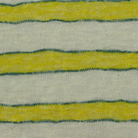 Yellow Stripes Chunky Knit, Cotton-Poly, 165 gsm