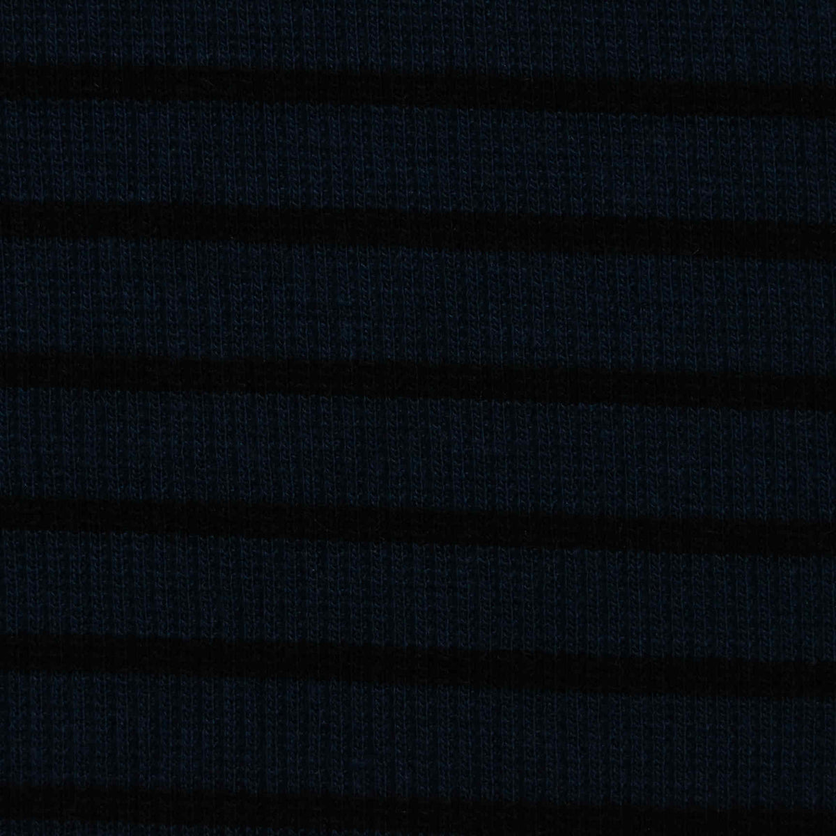 Dark Blue Horizontal-Stripe Rib Knit, Viscose