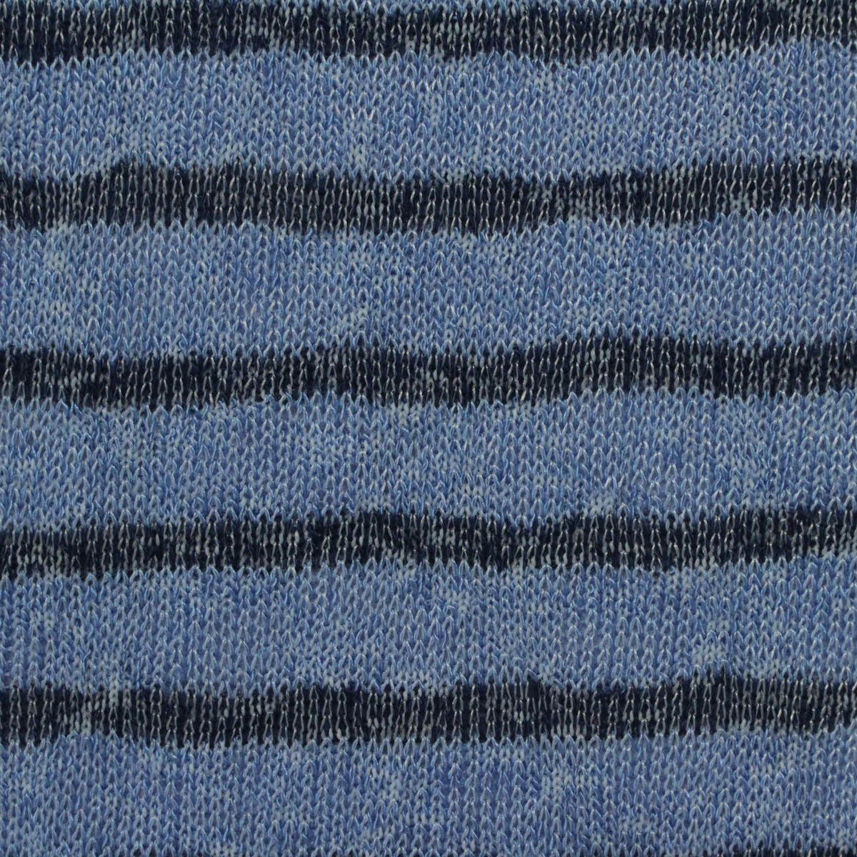 Blue Stripes Jersey Knit, Viscose-Poly