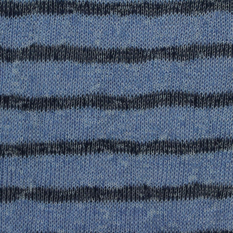 Blue Stripes Jersey Knit, Viscose-Poly