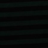 Dark Green Horizontal-Stripe Rib Knit, Viscose-Cotton