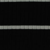 Striped Cotton Polyester Stretch Rib Knit Fabric, 230 gsm, 123 cm — Black