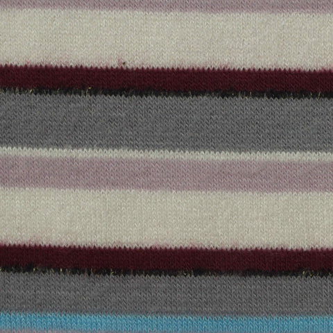 Striped Brushed Viscose Polyester Stretch Jersey Knit Fabric, 205 gsm, 154 cm — Multi