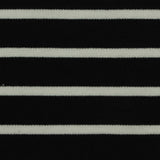 Black Horizontal-Stripe Ponte Knit, Viscose-Poly