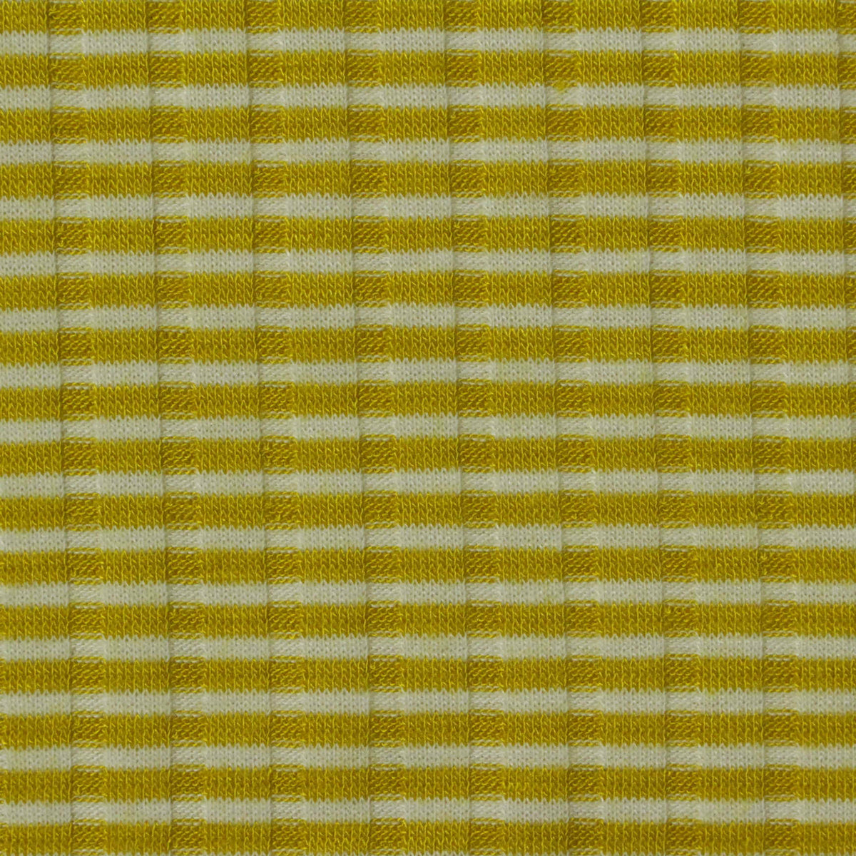 Striped Polyester Viscose Stretch Rib Knit Fabric, 170 gsm, 150 cm — Yellow