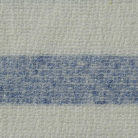 Blue Horizontal-Stripe Crepe, Poly-Viscose