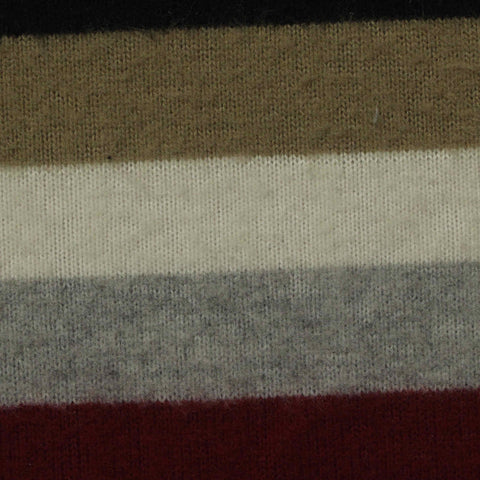 Black Horizontal-Stripe Jersey Knit, Poly-Viscose, 230 gsm