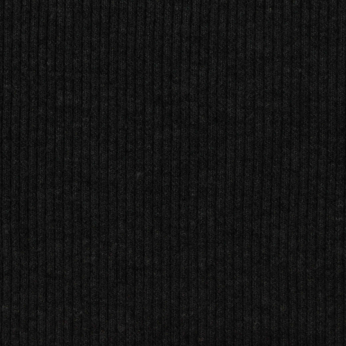 Polyester Cotton Stretch Rib Knit Fabric, 372 gsm — Black