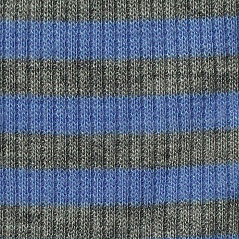 Blue Horizontal-Stripe Rib Knit, Viscose, 223 gsm